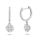0.65ct 14k White Gold Diamond Cluster Earring