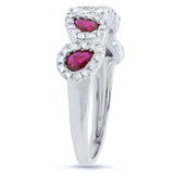 0.32ct Diamond & 0.91ct Ruby 14k White Gold Ring