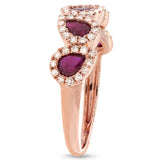 0.32ct Diamond & 0.91ct Ruby 14k Rose Gold Ring