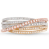 0.49ct 14k Three-tone Gold Diamond Bridge Ring