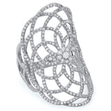 1.22ct 14k White Gold Diamond Lace Lady's Ring