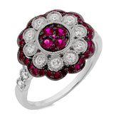 0.55ct Diamond & 0.58ct Ruby 14k White Gold Ring