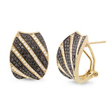 1.75ct 14k Yellow Gold Black & White Diamond Earring