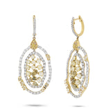 5.23ct 18k Yellow Gold Fancy Color Diamond Earring