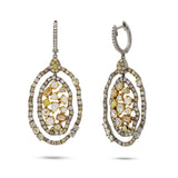 6.11ct 18k Black Rhodium Gold Fancy Color Diamond Earring