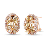 3.50ct 18k Three-tone Gold Fancy Color Diamond Earring