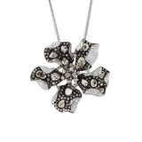 7.09ct 18k Black Rhodium Gold Diamond Flower Pendant