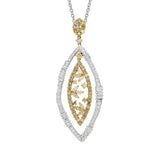 3.76ct 18k Two-Tone Gold Fancy Color Diamond Pendant