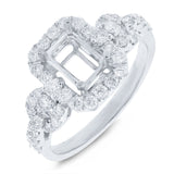 0.87ct 18k White Gold Diamond Semi-mount Ring