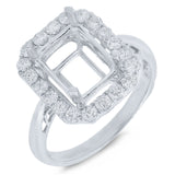 0.63ct 18k White Gold Diamond Semi-mount Ring