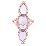 0.56ct Diamond & 9.17ct Amethyst 14k Rose Gold Ring