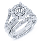 1.16ct 18k White Gold Diamond Semi-mount Ring 2-pc