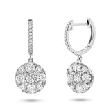 2.20ct 14k White Gold Diamond Cluster Earring