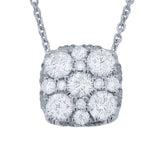 0.55ct 14k White Gold Diamond Cluster Necklace
