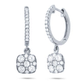 0.70ct 14k White Gold Diamond Cluster Earring