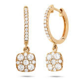 0.70ct 14k Yellow Gold Diamond Cluster Earring