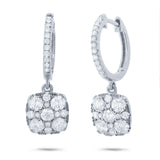 1.20ct 14k White Gold Diamond Cluster Earring