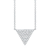 0.17ct 14k White Gold Diamond Pave Triangle Pendant