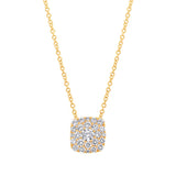 0.55ct 14k Yellow Gold Diamond Cluster Necklace