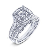 0.94ct 18k White Gold Diamond Semi-mount Ring 2-pc