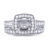 0.94ct 18k White Gold Diamond Semi-mount Ring 2-pc