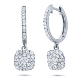 1.20ct 14k White Gold Diamond Cluster Earring