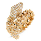 1.31ct 14k Yellow Gold Diamond Snake Ring