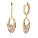 0.43ct 14k Yellow Gold Diamond Pave Earring