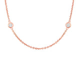 0.54ct 14k Rose Gold 18" Diamonds By The Yard Chain