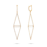 0.98ct 14k Yellow Gold Diamond Triangle Earring