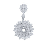 0.68ct 18k White Gold Diamond Semi-mount Pendant