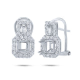 0.56ct 18k White Gold Diamond Semi-mount Earring