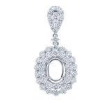 1.52ct 18k White Gold Diamond Semi-mount Pendant