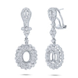 2.34ct 18k White Gold Diamond Semi-mount Earring