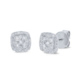 0.46ct 14k White Gold Diamond Cluster Stud Earring
