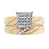 0.26ct 14k Yellow Gold Diamond Wedding Set Pave