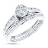 0.54ct 14k White Gold Diamond Wedding Set Cluster