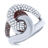 1.56ct 14k White Gold White & Champagne Diamond Knot Ring