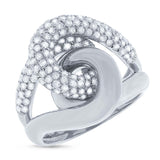 1.52ct 14k White Gold Diamond Knot Ring