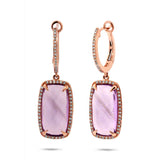 0.34ct Diamond & 9.11ct Amethyst 14k Rose Gold Earring