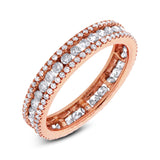 1.09ct 18k Rose Gold White & Champagne Diamond Eternity Band Size 5.5