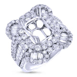 2.74ct 18k White Gold Diamond Semi-mount Ring