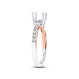 0.34ct 14k Two-tone Rose Gold Diamond Semi-mount Ring