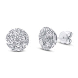 2.00ct 14k White Gold Diamond Cluster Stud Earring