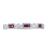 0.21ct Diamond & 0.40ct Ruby 14k White Gold Lady's Ring