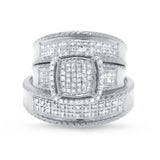 0.38ct 14k White Gold Diamond Trio Set Pave
