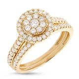 0.76ct 14k Yellow Gold Diamond Wedding Set Pave