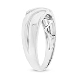 0.06ct 14k White Gold Diamond Men's Band