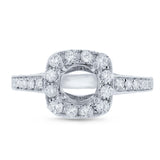 0.52ct 14k White Gold Diamond Semi-mount Ring