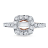 0.52ct 14k Two-tone Rose Gold Diamond Semi-mount Ring